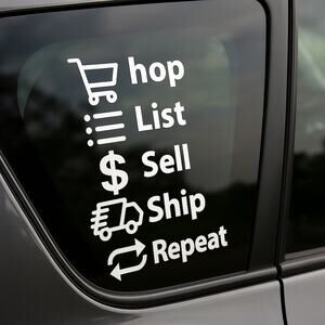Handmade Reseller Life Car Decal Sticker Shop List Sell Ship Repeat